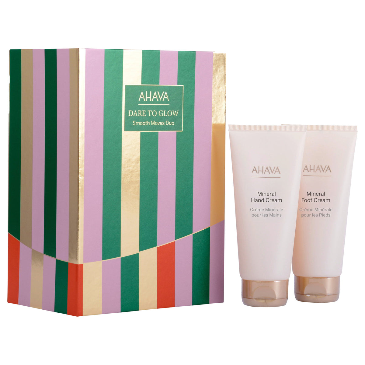 Dare To Glow Σετ Ahava: Dead Sea Water, Hydration, Κρέμα Χεριών, 100 ml + Mineral, Θρεπτικό, Foot Cream, 100 ml