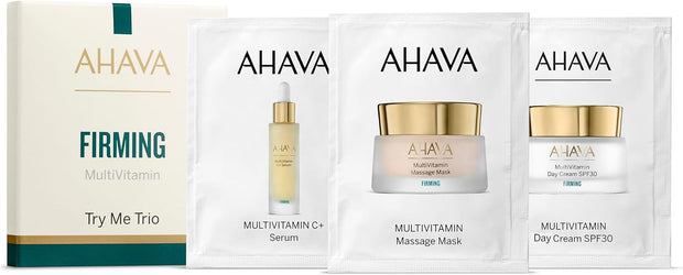 Σετ Ahava: MultiVitamin C+, Σύσφιξης, Ορός, Για το Πρόσωπο, 3 ml *Sample + Multivitamin Σύσφιξης Massage, Μάσκα Σε Μορφή Κρέμας, Για το Πρόσωπο, 3 ml *Sample + MultiVitamin, Σύσφιξης, Κρέμα Ημέρας Για το Πρόσωπο, SPF 30, 3 ml *Sample