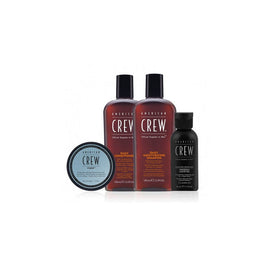 Essential Set American Crew: Daily, Hair Κρέμα Μαλλιών, For Ενυδατικό, 100 ml + Daily, Hair Σαμπουάν, Ενυδατικό, 100 ml + Fiber, Hair Styling Pomade, For Styling, Strong Hold, 50 ml + Precision, Καταπραϋντικό, Gel Ξυρίσματος, 50 ml