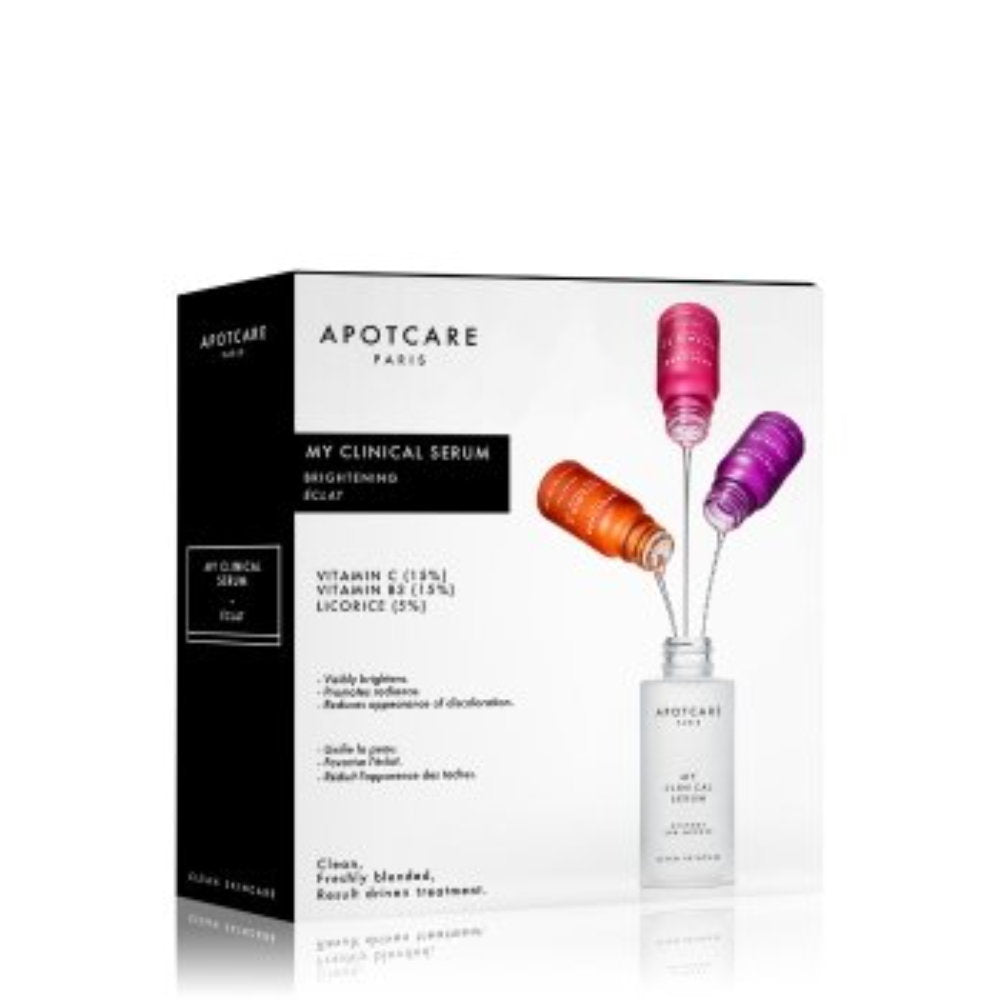 My Clinical Serum Set Apotcare: Vitamin C, Vitamin C, Λάμψης, Ορός Προσώπου, 10 ml + Vitamin B3, Vitamin B3, Κατά των Κοκκινίλων, Ορός Προσώπου, 10 ml + Licorice, Oil-Free, Anti Spot, Day & Night, Ορός Προσώπου, 10 ml