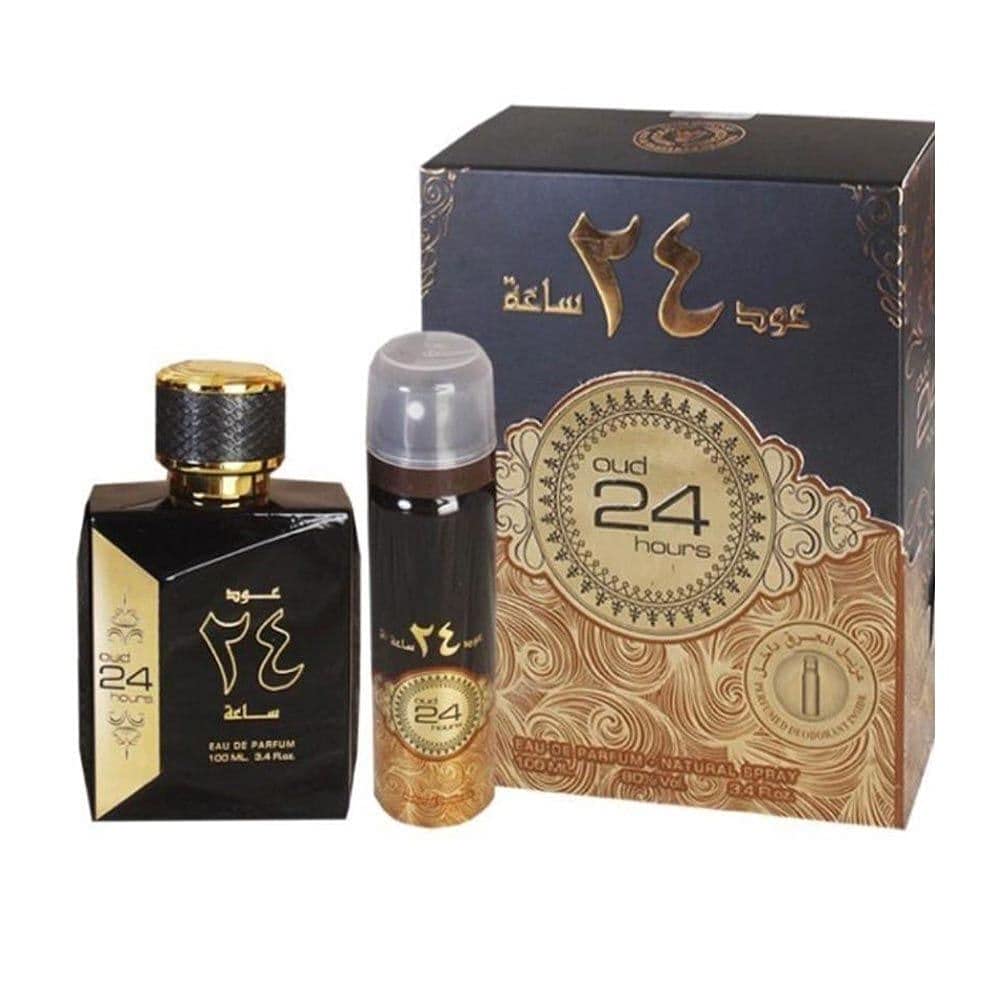 Set Ard Al Zaafaran: Oud 24 Hours, Eau De Parfum, Unisex, 100 ml + Oud 24 Hours, Αποσμητικό Spray, Unisex, 50 ml