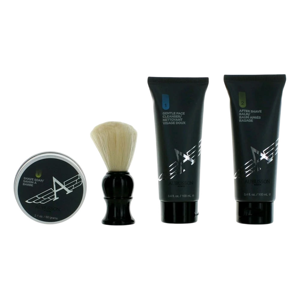 Set Aubusson: Cruiser, Καθαρισμού, Κρέμα Καθαρισμού, 100 ml + Cruiser, Calming, Balm Για Μετά το Ξύρισμα, 100 ml + Cruiser, Shaving Soap, 60 g + Cruiser, Wooden, Για το Πρόσωπο Shaving Brush, Black