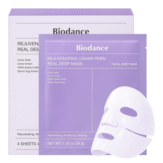 Set, Biodance, Caviar PDRN, Rejuvenating, Sheet Mask, Για το Πρόσωπο, 4 pcs, 34 g