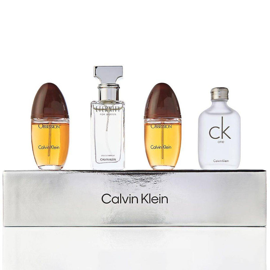 Σετ Calvin Klein: Eternity, Eau De Parfum, Για Γυναίκες, 15 ml + CK One, Eau De Toilette, Για Άνδρες, 2 pcs, 15 ml *Miniature + Obsession, Eau De Parfum, Για Γυναίκες, 15 ml *Miniature