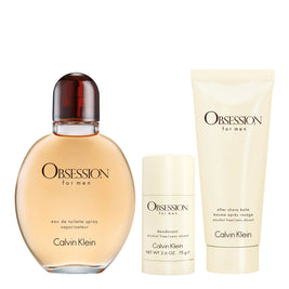 Σετ Calvin Klein: Obsession, Eau De Toilette, Για Άνδρες, 125 ml + Obsession, Καταπραϋντικό, Balm Για Μετά το Ξύρισμα, 100 ml + Obsession, Κατά της Εφίδρωσης, Αποσμητικό Stick, Για Άνδρες, 75 g