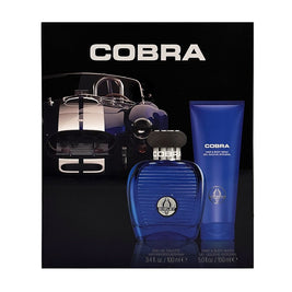 Σετ Carroll Shelby: Blue Cobra, Eau De Toilette, Για Άνδρες, 100 ml + Blue Cobra, Αφρόλουτρο & Σαμπουάν 2-Σε-1, 150 ml