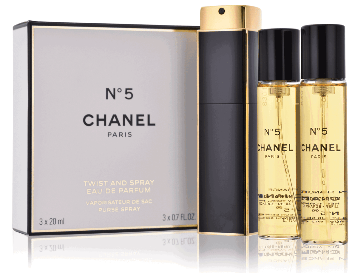 Set Chanel: Chanel N°5, Eau De Parfum, Γυναικείο, Refillable, 20 ml + Set Duo, Chanel N°5, Eau De Parfum, Γυναικείο, Refill, 2 pcs, 20 ml