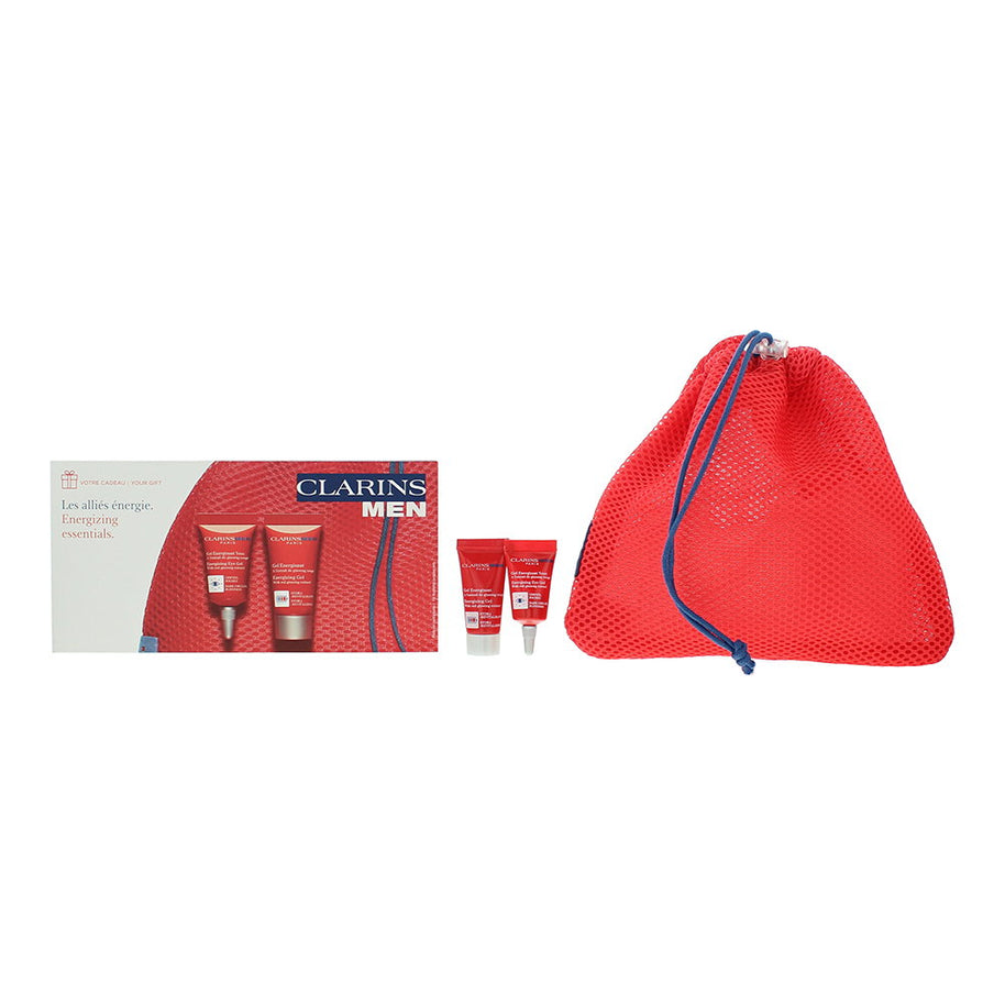 Σετ Clarins: Men, Organic Red Ginseng, Αναζωογόνησης, Ημέρας & Νύχτας, Gel, Για το Πρόσωπο, 2 ml *Sample + Men, Τόνωσης, Gel Ματιών, 3 ml