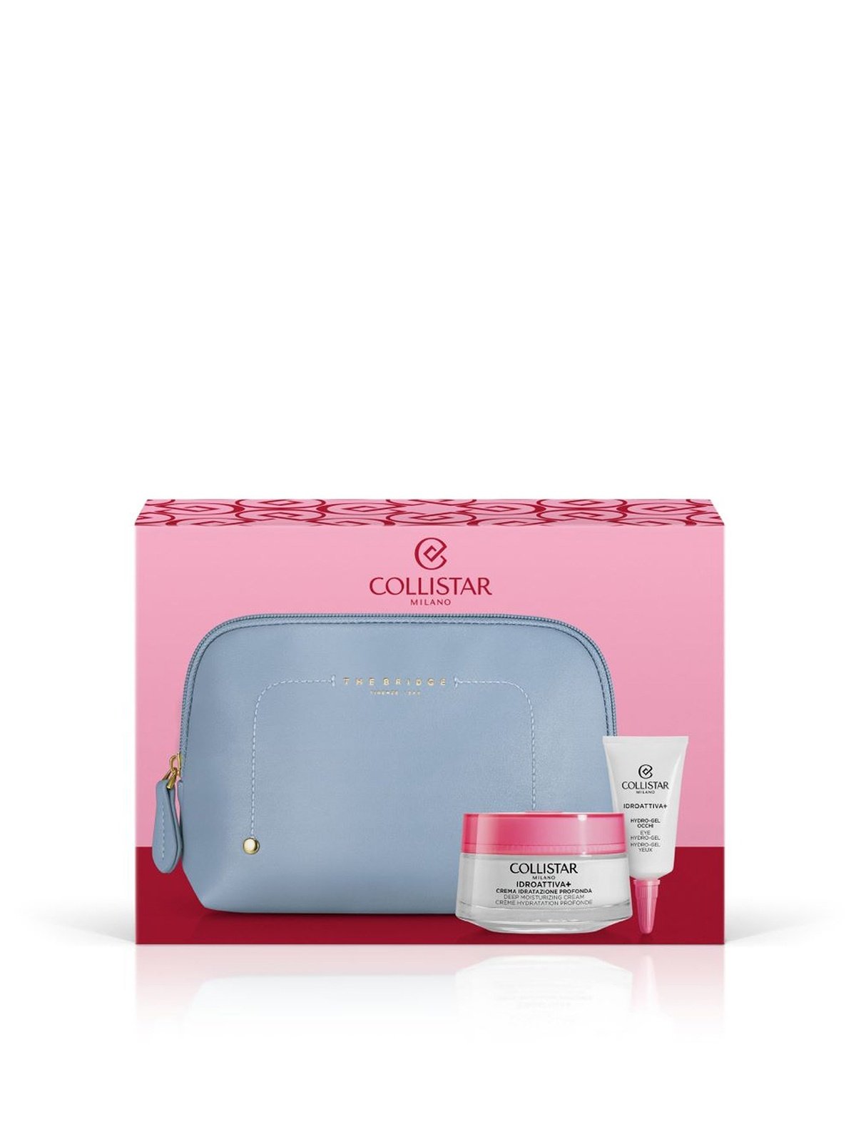 Σετ Collistar: Idro-Attiva+, Deep Ενυδατικό, Gel Cream, Face, 50 ml + Idro-Attiva+, Ενυδατικό, Day, Eye Gel, 15 ml + The Bridge, GWP Textile Pouch, Blue