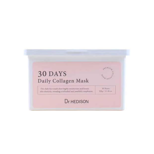 Set, Dr. Hedison, 30 Days Daily Collagen, Vegan, Intense Hydration, Sheet Mask, Για το Πρόσωπο, Daily, 30 pcs, 320 g