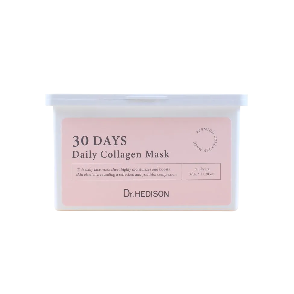 Σετ, Dr. Hedison, 30 Days Daily Collagen, Vegan, Intense Hydration, Sheet Mask, Για το Πρόσωπο, Daily, 30 pcs, 320 g