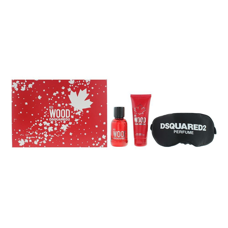 Σετ Dsquared 2: Red Wood, Eau De Toilette, Για Γυναίκες, 50 ml + Red Wood, Αφρόλουτρο & Σαμπουάν 2-Σε-1, 50 ml + Dsquared, Sleep Mask, Black, Universal