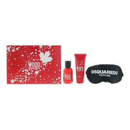 Set Dsquared 2: Red Wood, Eau De Toilette, Γυναικείο, 50 ml + Red Wood, Αφρόλουτρο & Σαμπουάν 2-Σε-1, 50 ml + Dsquared, Sleep Mask, Black, Universal