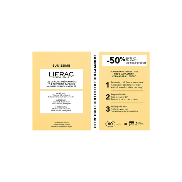 Σετ Duo, Lierac, Sunissime, Enhance & Prolong Tan, Capsules, 60 pcs