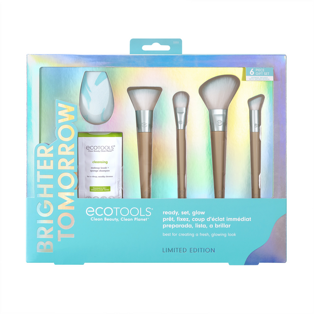 Brighter Tomorrow Σετ EcoTools: EcoTools, Blending, Πινέλο Foundation + EcoTools, Blending, Concealer Brush + EcoTools, Diffuse, Σκιά Ματιών Brush + EcoTools, Brush & Sponge Cleanser Lotion, 7.39 ml + EcoTools, Blending, Πινέλο για Ρουζ + EcoTools, Makeup