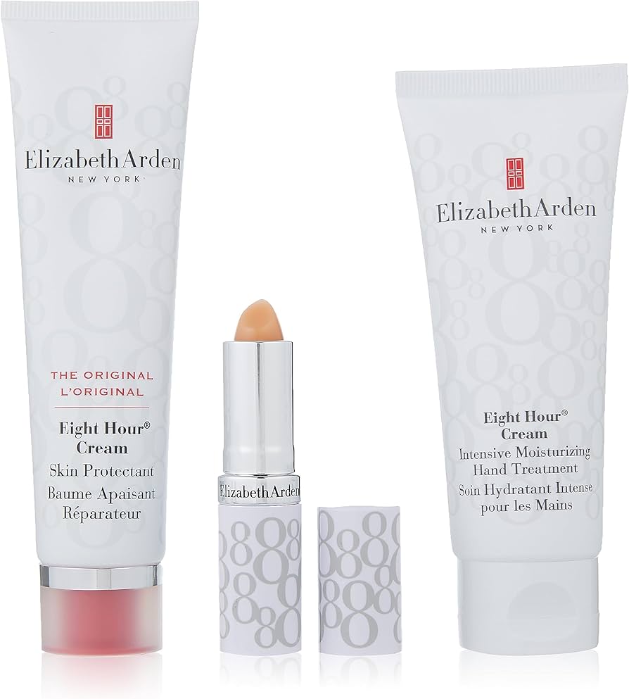 Set Elizabeth Arden: Eight Hour, Intense Moisture, Κρέμα Χεριών, 30 ml + Eight Hour, Protective, Κρέμα Προσώπου, 50 ml + Eight Hour, Lip Protectant Stick, Cream Κραγιόν, 3 g