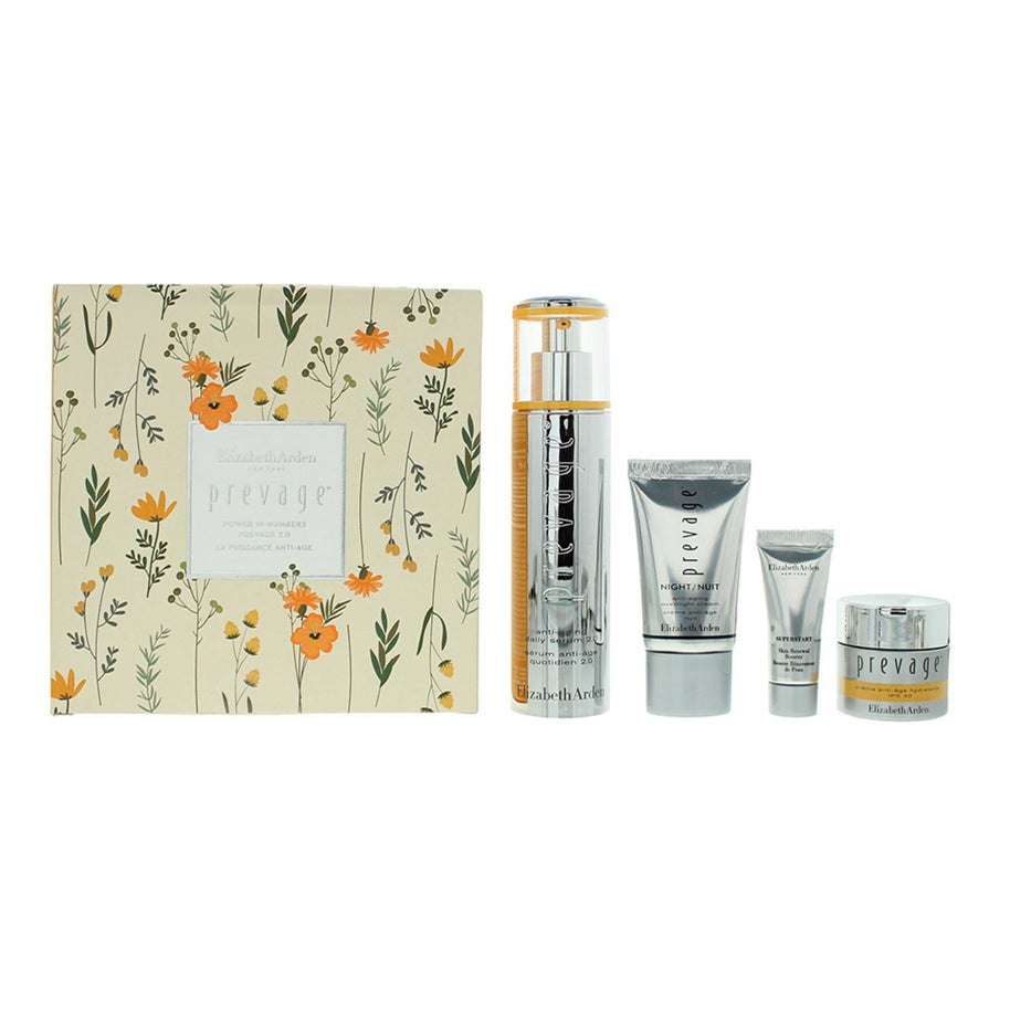 Set Elizabeth Arden: Prevage, Ενυδατική, Κρέμα Προσώπου, SPF 30, 15 ml + Prevage 2.0, Αντιγήρανσης, Daily, Serum, 50 ml + Superstart, Restorative, Serum, 5 ml + Prevage - Αντιγήρανσης, Ενυδατική, Κρέμα Ημέρας Για το Πρόσωπο, SPF 30, 15 ml