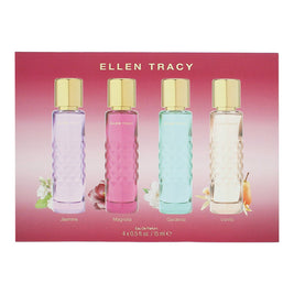 Σετ Ellen Tracy: Quilted Gardenia, Eau De Parfum, Για Γυναίκες, 15 ml + Quilted Vanilla, Eau De Parfum, Για Γυναίκες, 15 ml + Quilted Magnolia, Eau De Parfum, Για Γυναίκες, 15 ml + Quilted Jasmine, Eau De Parfum, Για Γυναίκες, 15 ml