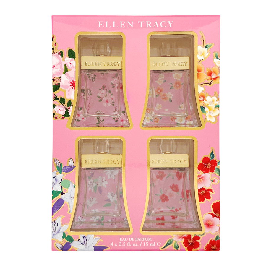 Set Ellen Tracy: Sparkling, Eau De Parfum, Γυναικείο, 15 ml + Bloom, Eau De Parfum, Γυναικείο, 15 ml + Dashing, Eau De Parfum, Γυναικείο, 15 ml + Luminous, Eau De Parfum, Γυναικείο, 15 ml