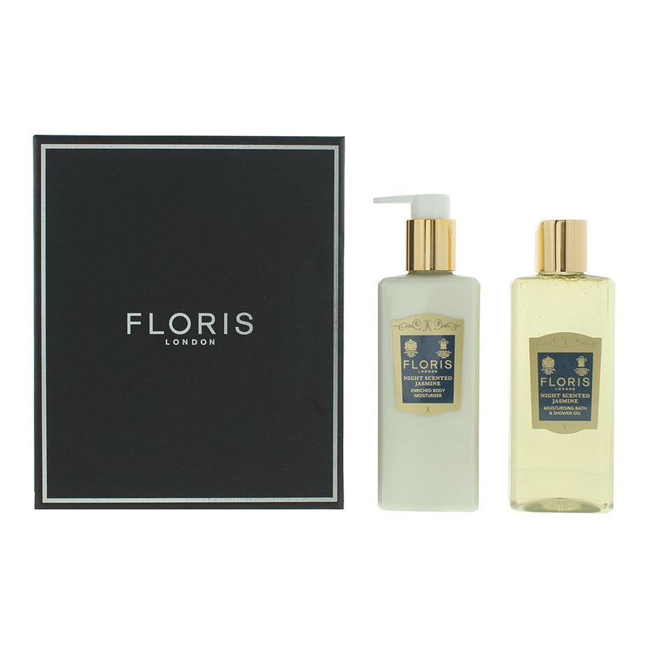 Σετ Floris Of London: Night Scented Jasmine, Θρεπτικό, Λοσιόν Σώματος, 250 ml + Night Scented Jasmine, Καθαρισμού, Αφρόλουτρο, All Skin Types, 250 ml
