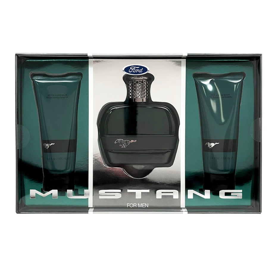 Set Ford: Mustang Green, Eau De Toilette, Ανδρικό, 100 ml + Mustang Green, Ενυδατικό, Balm Για Μετά το Ξύρισμα, 100 ml + Mustang Green, Ενυδατικό, Αφρόλουτρο, All Skin Types, 100 ml