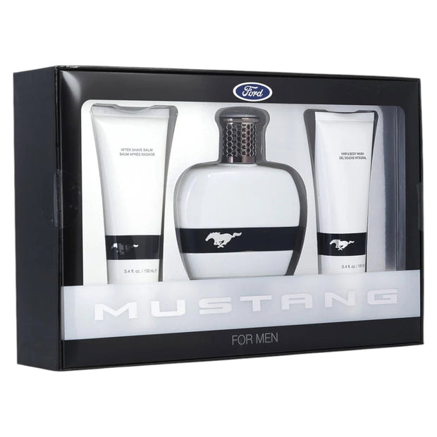 Σετ Ford: Mustang White, Eau De Toilette, Για Άνδρες, 100 ml + Mustang White, Balm Για Μετά το Ξύρισμα, 100 ml + Mustang White, Αφρόλουτρο, Για τα Μαλλιά & Body, 100 ml