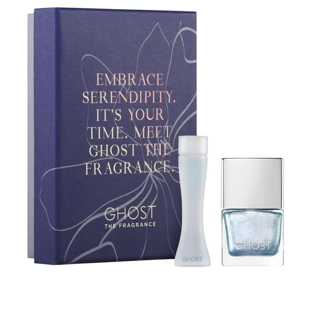 Σετ Ghost: The Fragrance, Eau De Toilette, Για Γυναίκες, 5 ml + Ghost, Βερνίκι Νυχιών, Metallic Blue, 10 ml