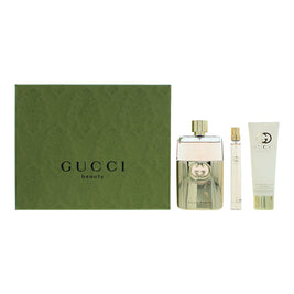 Σετ Gucci: Guilty, Eau De Parfum, Για Γυναίκες, 90 ml + Guilty, Eau De Parfum, Για Γυναίκες, 10 ml + Guilty, Ενυδατικό, Λοσιόν Σώματος, 50 ml