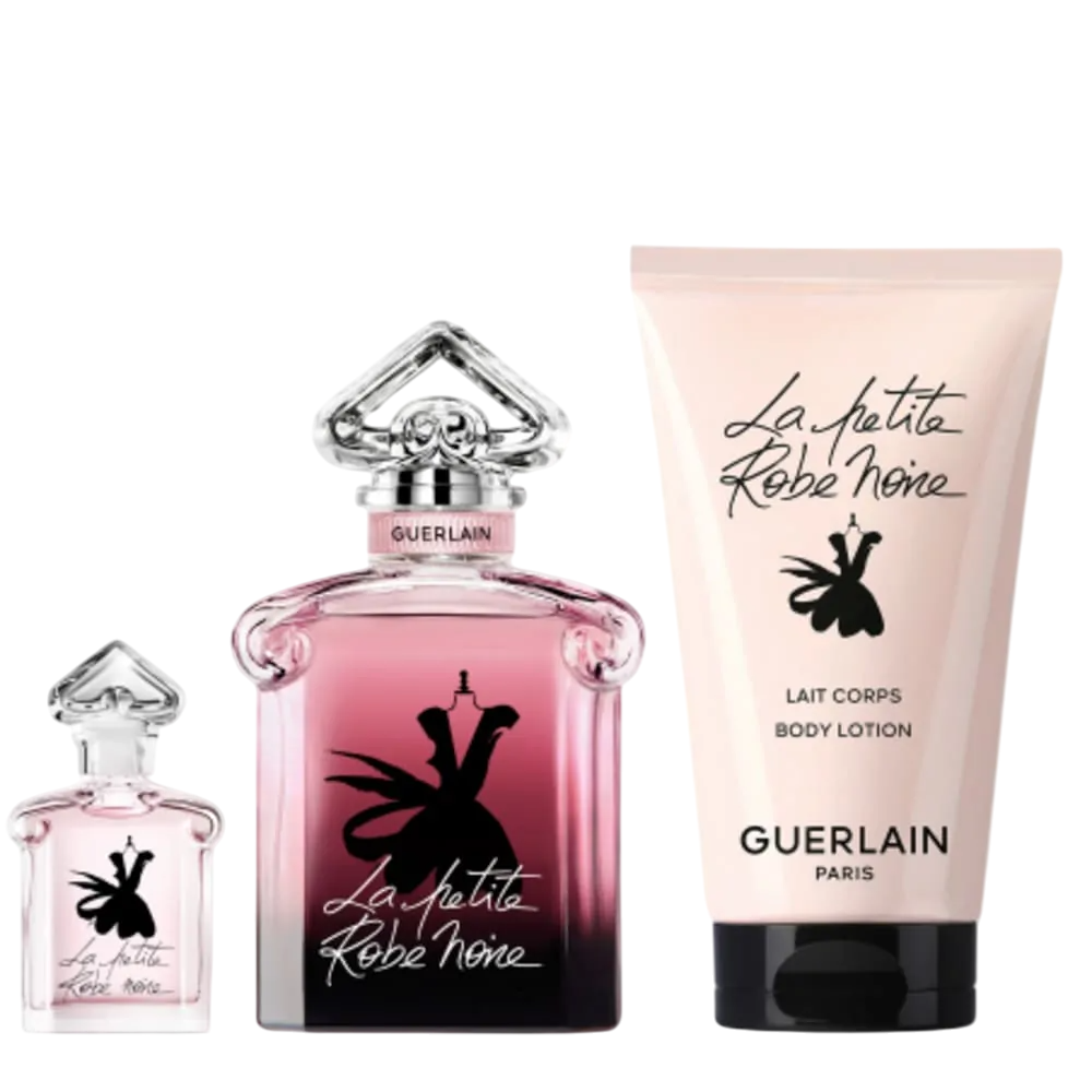 Σετ Guerlain: La Petite Robe Noire Intense, Eau De Parfum, Για Γυναίκες, 50 ml + La Petite Robe Noire Intense, Eau De Parfum, Για Γυναίκες, 5 ml + La Petite Robe Noire Intense, Ενυδατικό, Λοσιόν Σώματος, 75 ml