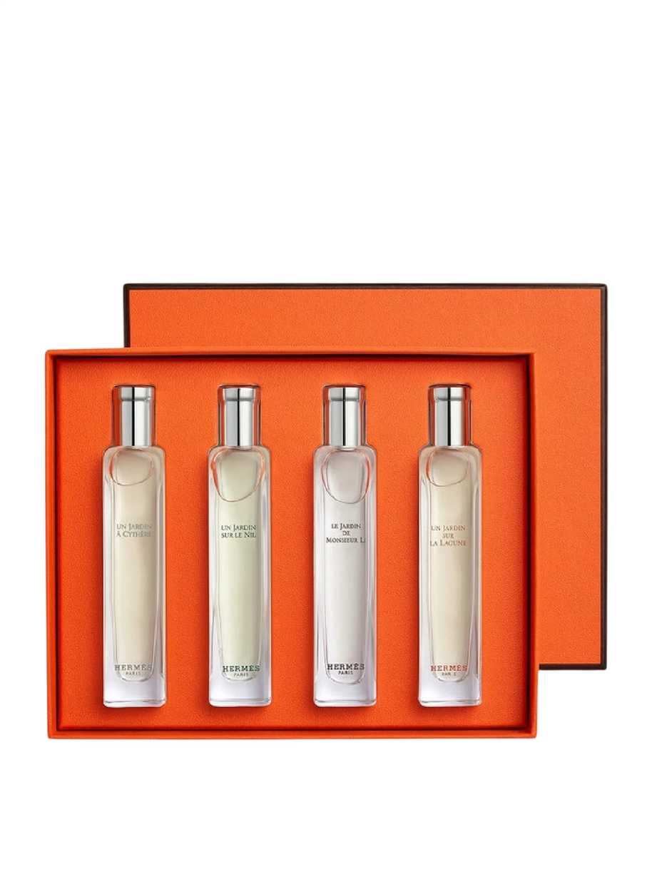 Set Hermes: Un Jardin A Cythere, Eau De Toilette, Unisex, 15 ml + Un Jardin Sur Le Nil, Eau De Toilette, Unisex, 15 ml + Le Jardin de Monsieur Li, Eau De Toilette, Γυναικείο, 15 ml + Un Jardin Sur La Lagune, Eau De Toilette, Unisex, 15 ml