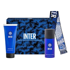 Set Inter: Inter, Αφρόλουτρο, 200 ml + Inter, Αποσμητικό Spray, Ανδρικό, 150 ml + Inter, Textile Scarf, Blue, Ανδρικό