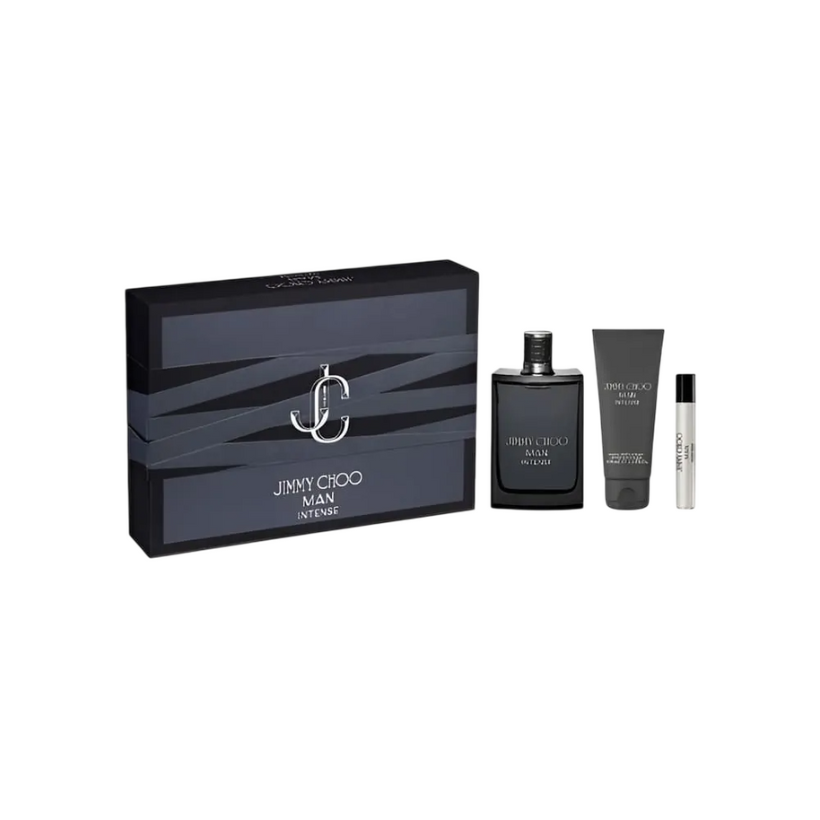 Σετ Jimmy Choo: Man Intense, Eau De Toilette, Για Άνδρες, 100 ml + Man Intense, Eau De Toilette, Για Άνδρες, 7.5 ml + Man Intense, Αφρόλουτρο, 100 ml