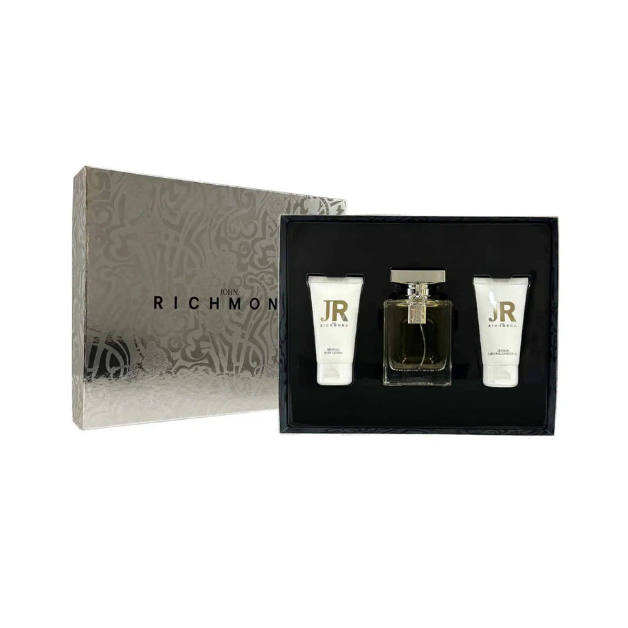 Σετ John Richmond: John Richmond, Natural, Ενυδατικό, Λοσιόν Σώματος, 50 ml + Black Metal, Natural, Καθαρισμού, Αφρόλουτρο, 50 ml + John Richmond, Eau De Parfum, Για Γυναίκες, 100 ml