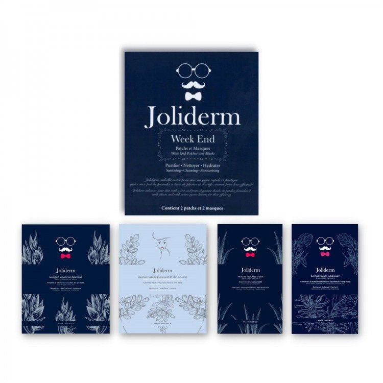 Week End Σετ Joliderm: Joliderm, Coconut Water, Ενυδατικό, Sheet Mask, Για το Πρόσωπο + Joliderm, Contouring, Under-Eye Mask Patch + Joliderm, Green Tea, Oxygenating & Καθαριστικό, Sheet Mask, Για το Πρόσωπο + Joliderm, Anti-Blackheads, Local Treatme