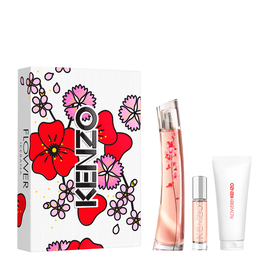 Set Kenzo: Flower Ikebana, Eau De Parfum, Γυναικείο, 75 ml + Flower Ikebana, Eau De Parfum, Γυναικείο, 10 ml + Flower Ikebana, Ενυδατική, Λοσιόν Σώματος, 75 ml