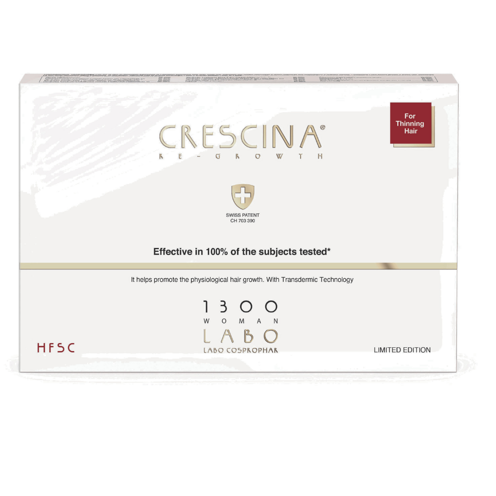 Σετ, Labo Suisse, Crescina, Transdermic HFSC 1300, For Growth Stimulation, Ampoules Treatment Ορός, For Scalp, Για Γυναίκες, 5 pcs, 3.5 ml