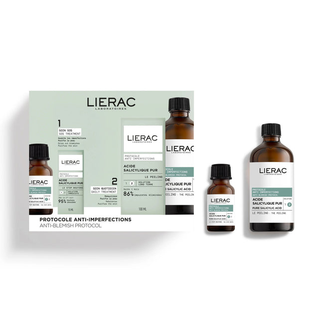 Σετ Lierac: Κατά των Ατελειών Protocol Stop Spots, Anti Spot, Local Treatment Cream, Για το Πρόσωπο, 15 ml + Κατά των Ατελειών Peeling, Απολέπισης, Λοσιόν Πήλινγκ, 100 ml