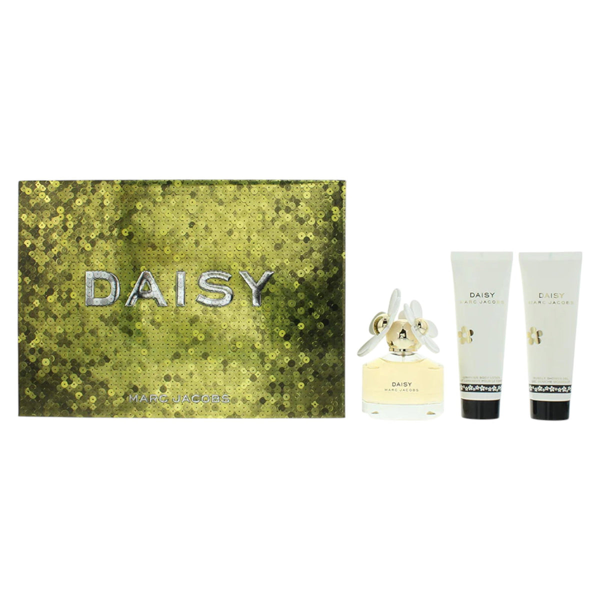 Σετ Marc Jacobs: Daisy, Eau De Toilette, Για Γυναίκες, 50 ml + Daisy, Ενυδατικό, Λοσιόν Σώματος, 75 ml + Daisy, Αφρόλουτρο, All Skin Types, 75 ml