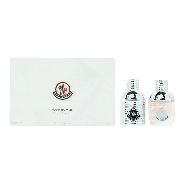 Set Moncler: Pour Homme, Eau De Parfum, Ανδρικό, 7.5 ml *Miniature + Pour Femme, Eau De Parfum, Γυναικείο, 7.5 ml *Miniature
