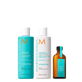 Σετ Moroccanoil: Hydration, Χωρίς Parabens, Κρέμα Μαλλιών, Moisture And Shine, 250 ml + Hydration, Χωρίς Parabens, Σαμπουάν, Moisture And Shine, 250 ml + Moroccanoil, Έλαιο Μαλλιών Treatment, Αναζωογόνησης & Fortifying, 50 ml