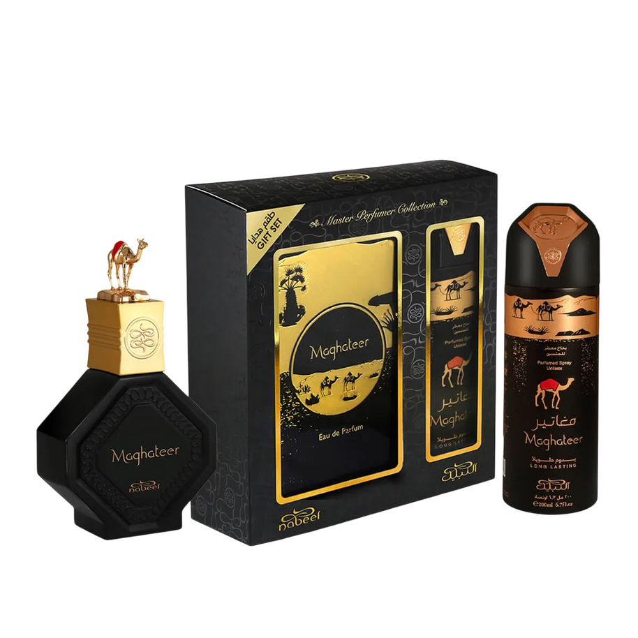 Σετ Nabeel: Maghateer, Eau De Parfum, Για Άνδρες, 100 ml + Maghateer, Αποσμητικό Spray, Για Άνδρες, 100 ml