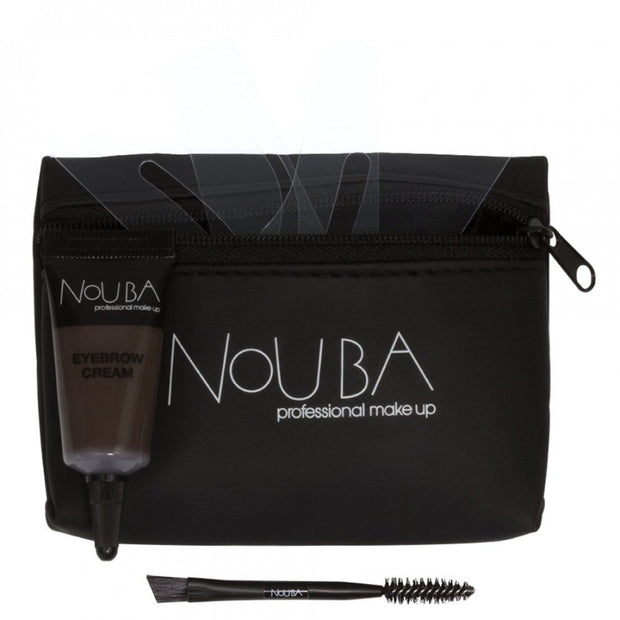 30 Σετ Nouba: Nouba, Πινέλο Φρυδιών + Nouba, Τζελ Φρυδιών, 7 ml + Υφασμάτινο Νεσεσέρ Μακιγιάζ, Black