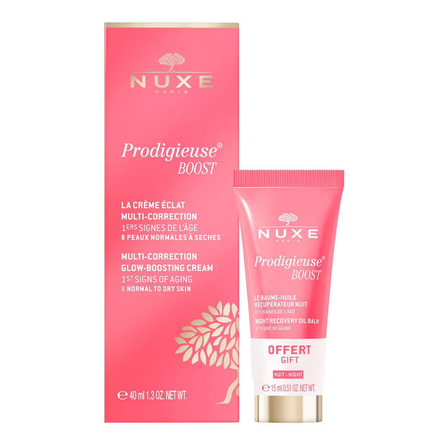 Set Nuxe: Creme Prodigieuse Boost, Multi-Correction, Κρέμα Προσώπου, 40 ml + Creme Prodigieuse Boost, Recovery, Night, Balm, Για το Πρόσωπο, 15 ml
