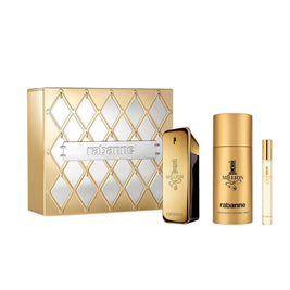 Σετ Paco Rabanne: 1 Million, Eau De Toilette, Για Άνδρες, 100 ml + 1 Million, Eau De Toilette, Για Άνδρες, 10 ml + 1 Million, Αντιιδρωτικό Αποσμητικό Spray, Για Άνδρες, 150 ml