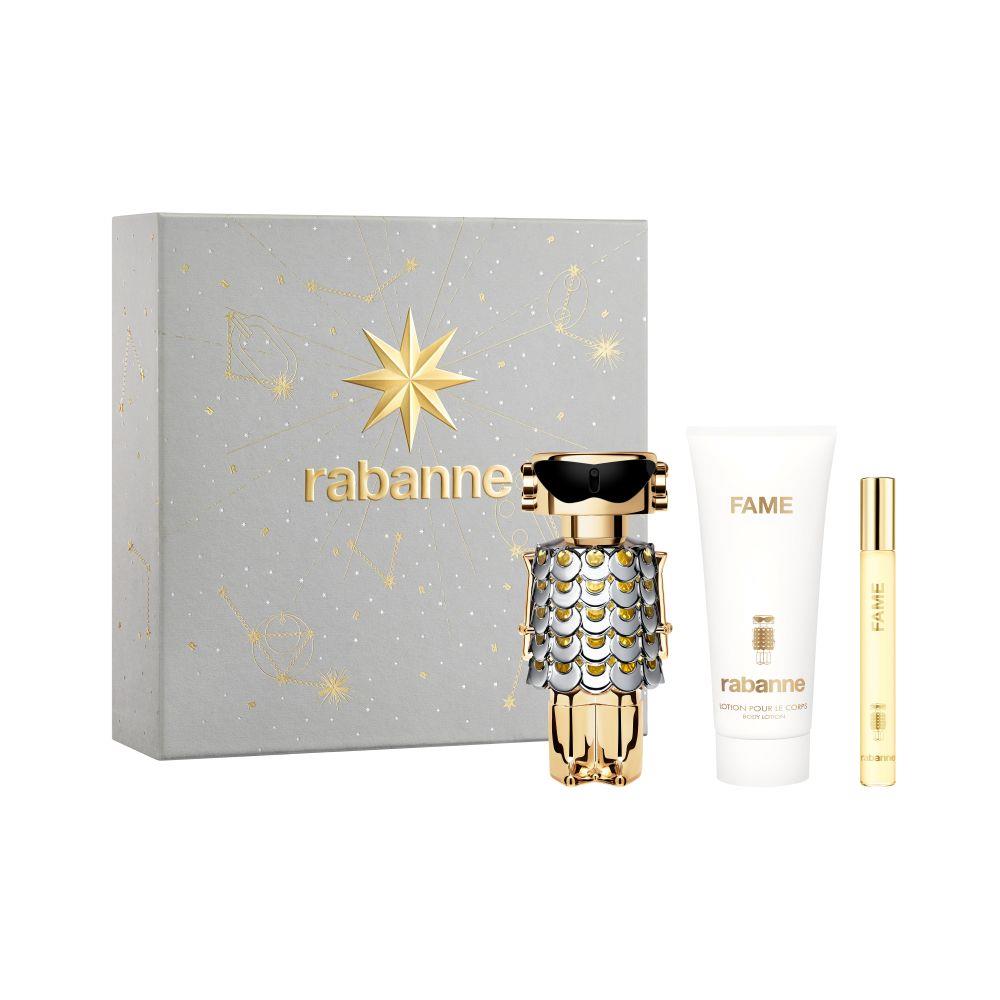 Σετ Paco Rabanne: Fame, Eau De Parfum, Για Γυναίκες, 80 ml + Fame, Eau De Parfum, Για Γυναίκες, 10 ml + Fame, Ενυδατικό, Λοσιόν Σώματος, 100 ml
