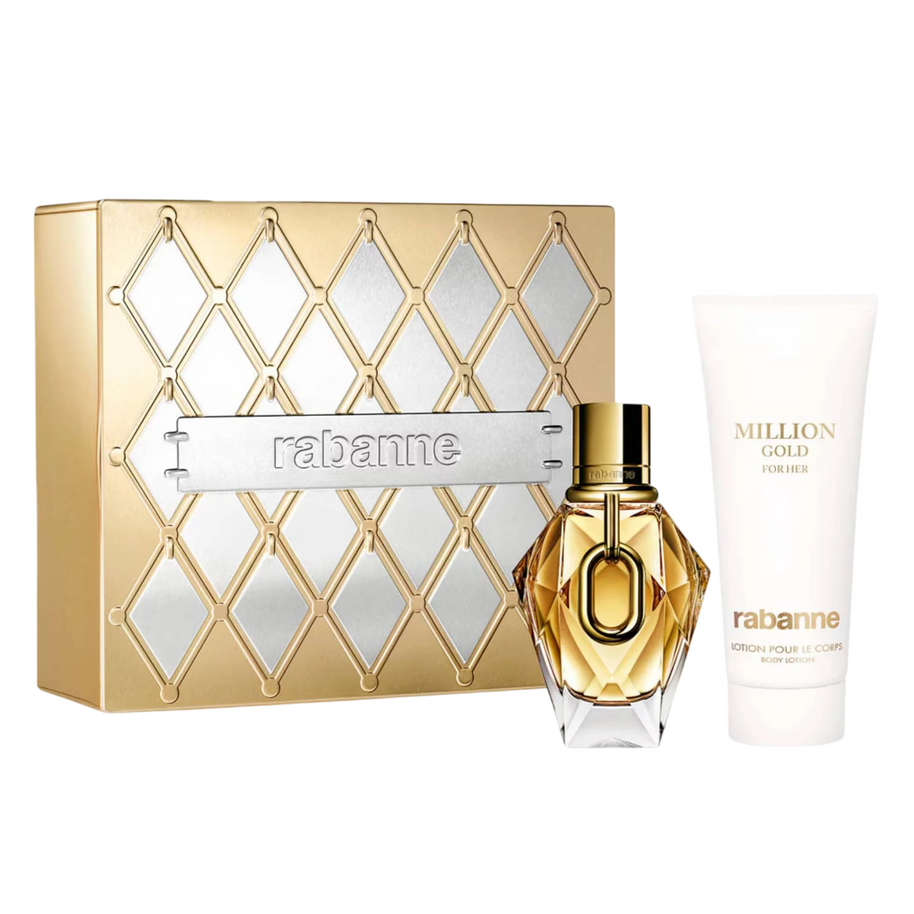 Σετ Paco Rabanne: Million Gold, Parfum, Για Γυναίκες, 50 ml + Million Gold, Ενυδατικό, Λοσιόν Σώματος, 100 ml