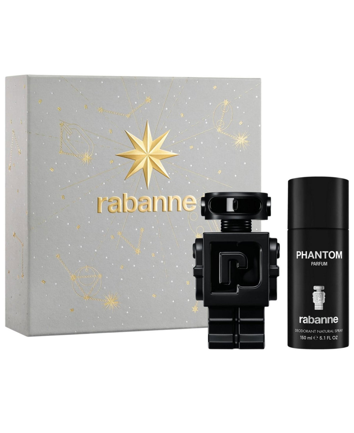 Σετ Paco Rabanne: Phantom, Eau De Parfum, Για Άνδρες, 100 ml + Phantom, Αποσμητικό Spray, Για Άνδρες, 150 ml