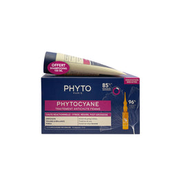 Σετ Phyto: Σετ, Phytocyane, Leave In Scalp Treatment Ορός, Anti-Hair Loss, 12 pcs, 5 ml *Vial + Phytocyane, Σαμπουάν, Anti-Hair Loss, 100 ml