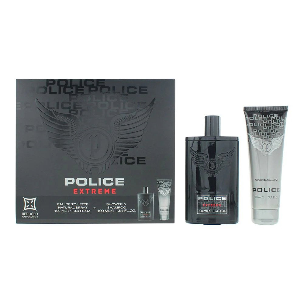 Σετ Police: Extreme, Eau De Toilette, Για Άνδρες, 100 ml + Extreme, Αφρόλουτρο & Σαμπουάν 2-Σε-1, 100 ml