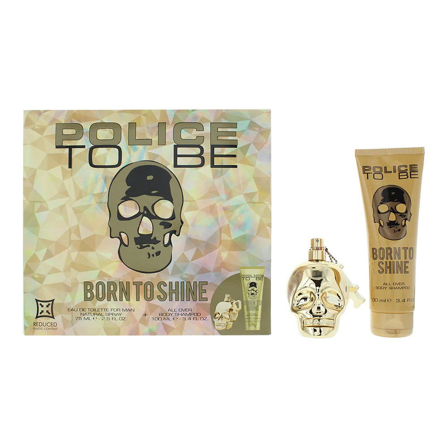 Σετ Police: To Be Born To Shine, Eau De Toilette, Για Άνδρες, 75 ml + To Be Born To Shine, Αφρόλουτρο & Σαμπουάν 2-Σε-1, 100 ml